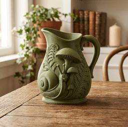 Snail Mushroom Pitcher Vase Cottagecore Decor Art 3d model