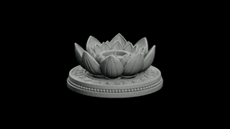 Lotus Candle Shrine STL - Printable Spiritual Decor Object 3d model