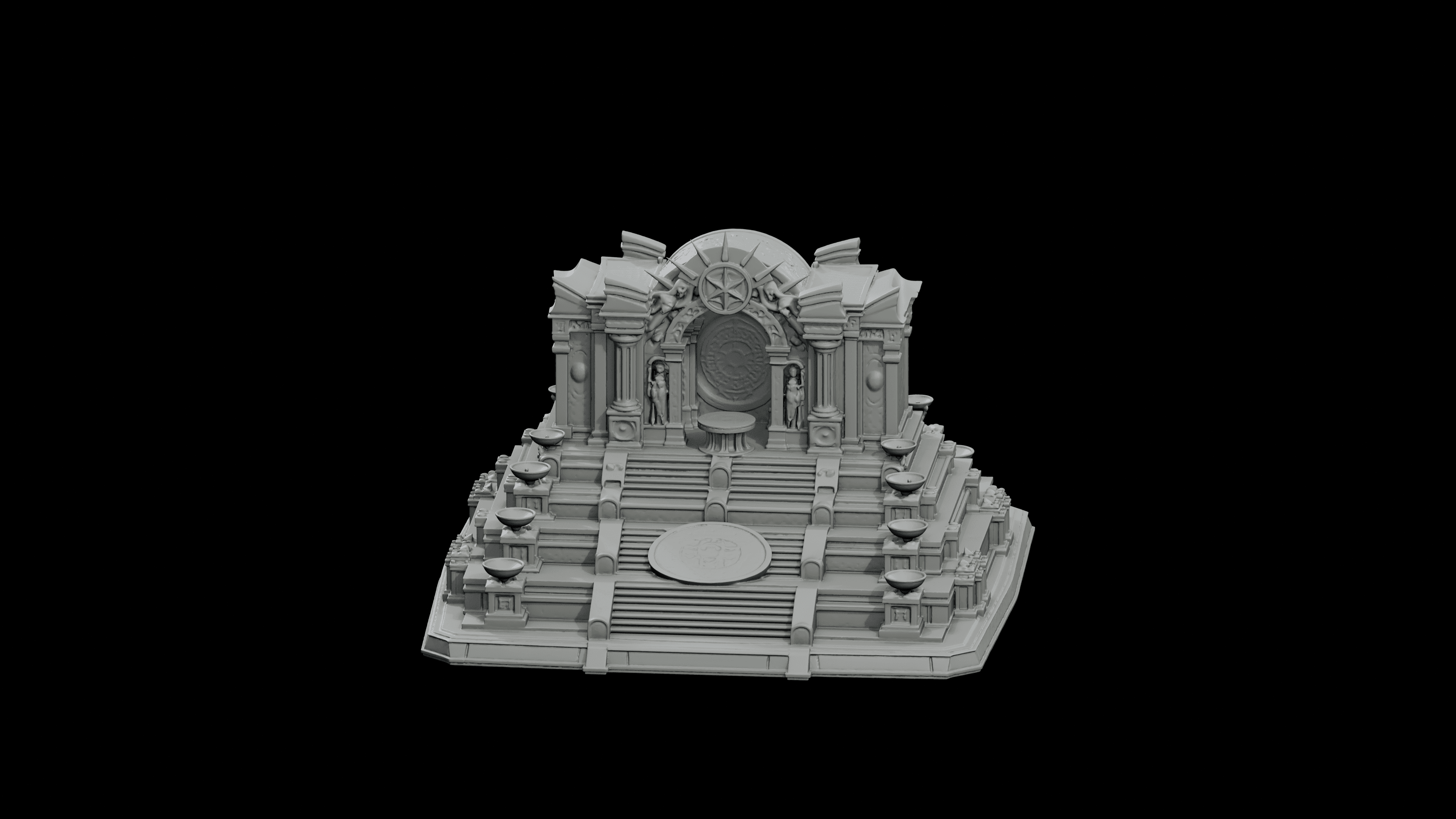 Oracle Temple of Seven Steps STL - Printable Fantasy Sacred Architecture 3d model