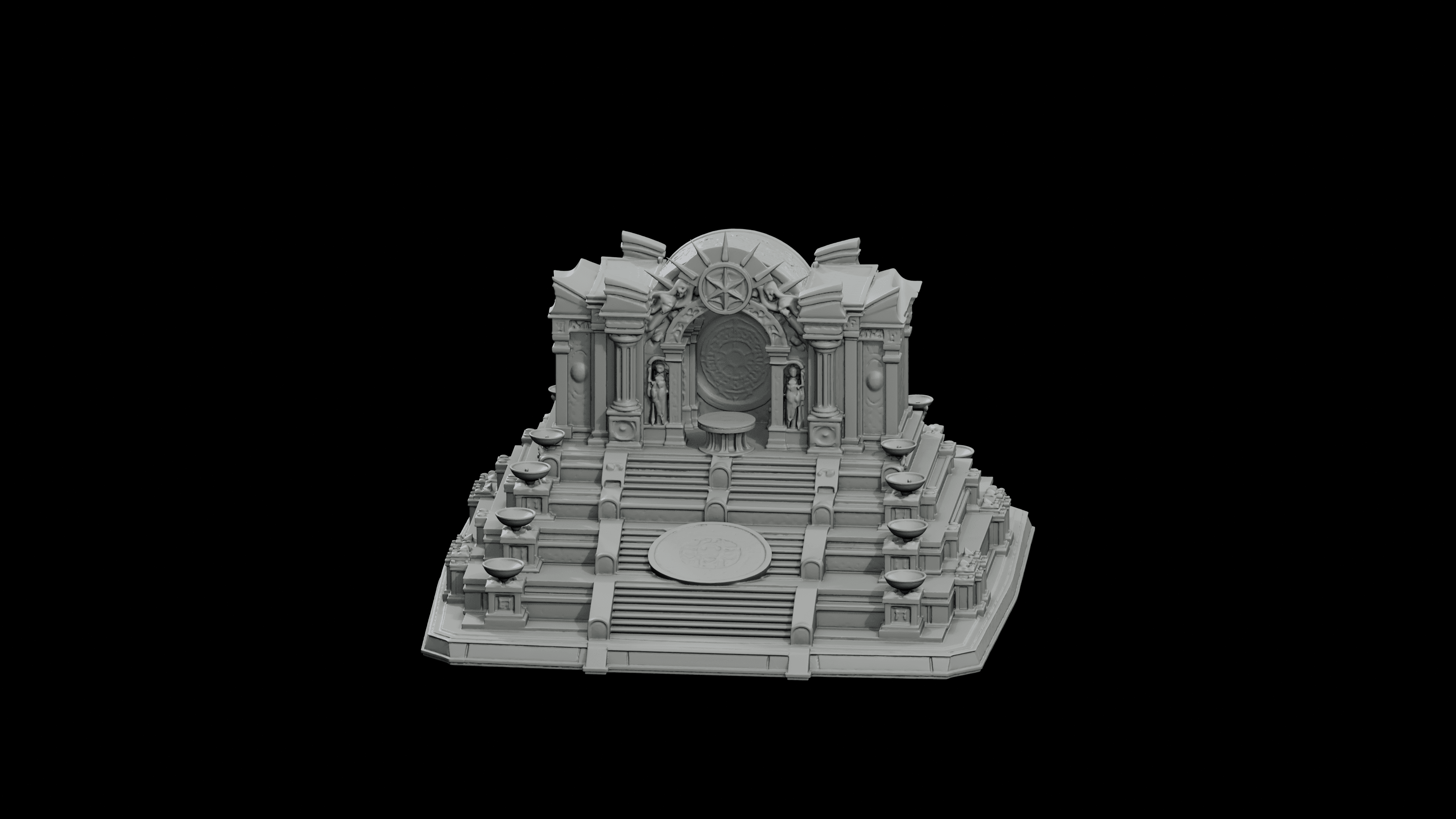 Oracle Temple of Seven Steps STL - Printable Fantasy Sacred Architecture 3d model