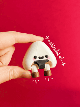 Cute Articulated & Clicker Onigiri | No AMS | Print-in-place | Support-free 3d model
