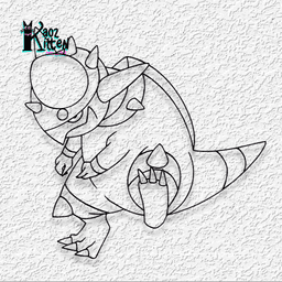 rampardos pokemon wall art cartoon fanart 3d model