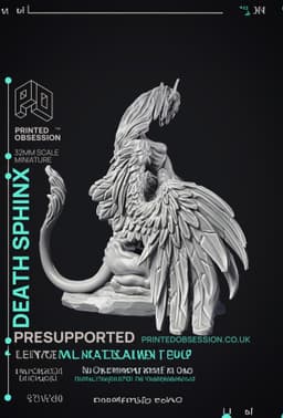 Death Sphinx - Undead Creature - 32mm scale - D&D - Presupported 3d model