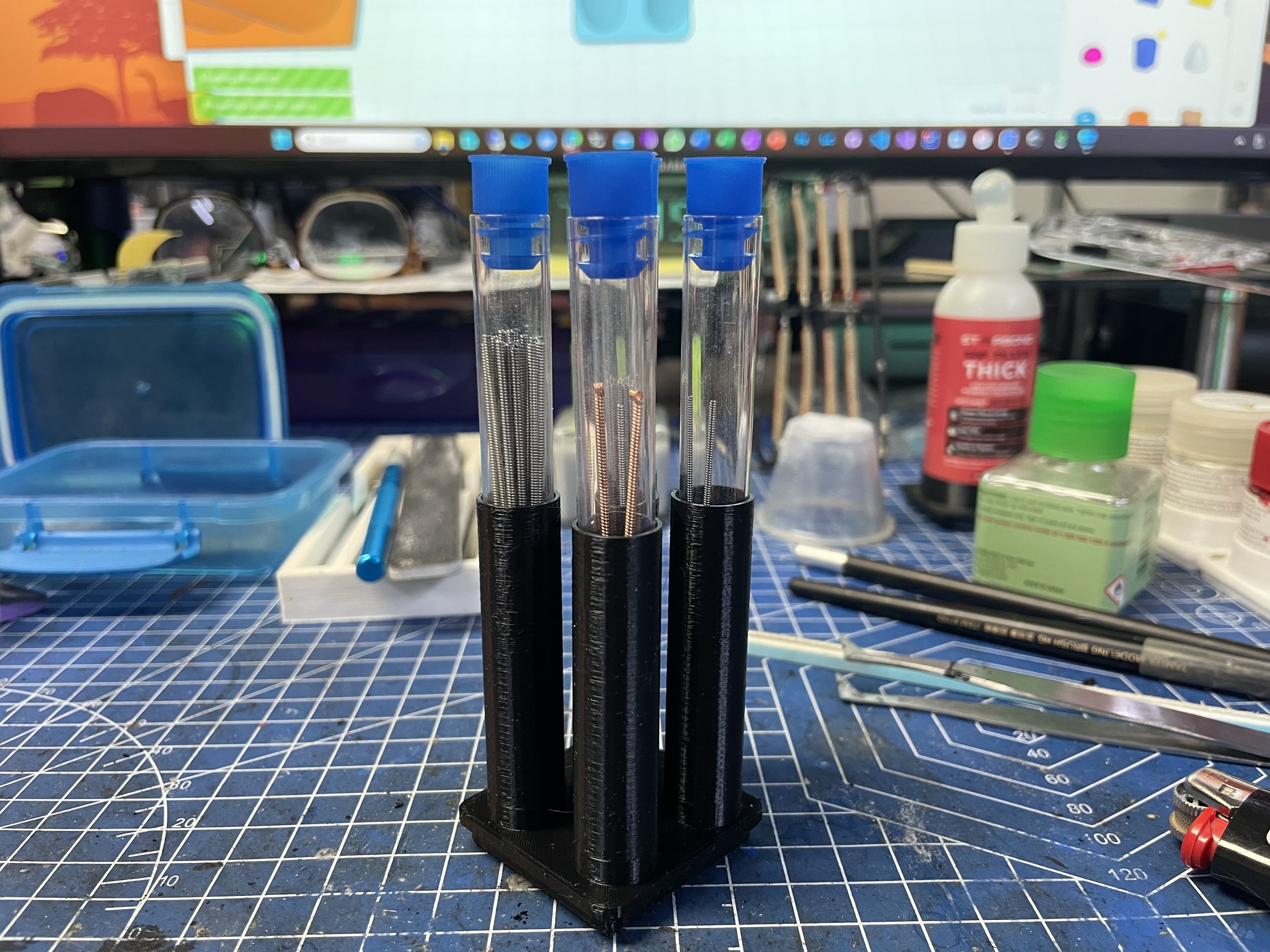 Gridfinity 12mm Test Tube Holder x5.stl 3d model