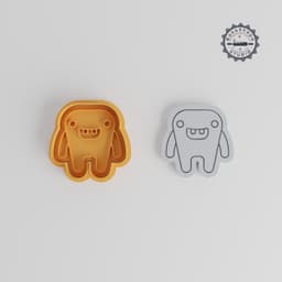Small Eyes Monster Cookie Cutter & Stamp, Cute Cartoon Monster, Fondant Tools, Set of 6, S/M/L Sizes, Baking Decoration PRODUCT_3053 3d model
