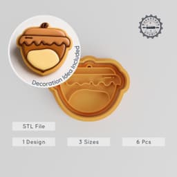 Dough Shape Cutter & Stamp, Perfect for Cookies & Fondant, 6-Piece Set, Includes S/M/L Sizes PRODUCT_737 3d model
