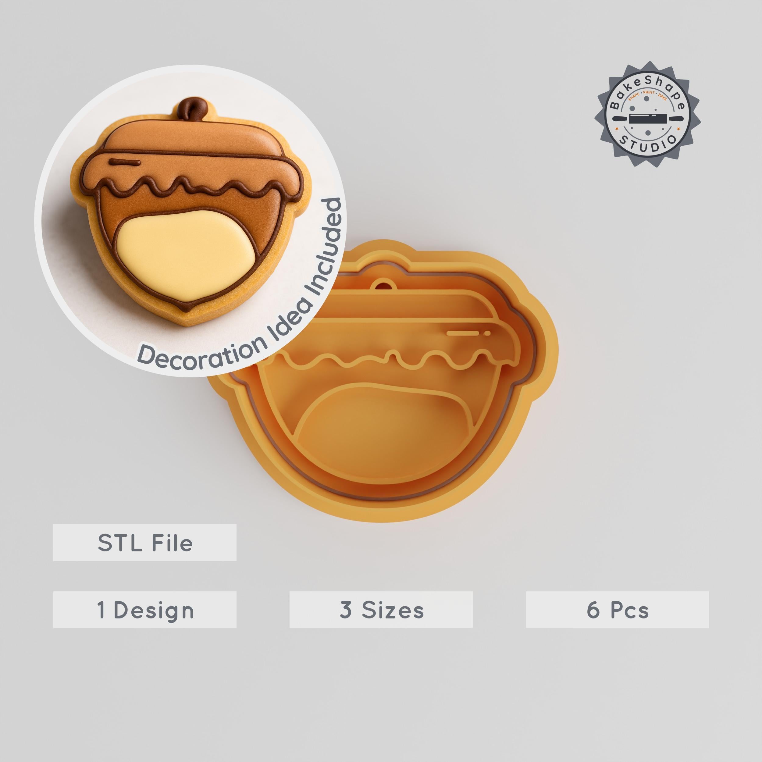 Dough Shape Cutter & Stamp, Perfect for Cookies & Fondant, 6-Piece Set, Includes S/M/L Sizes PRODUCT_737 3d model