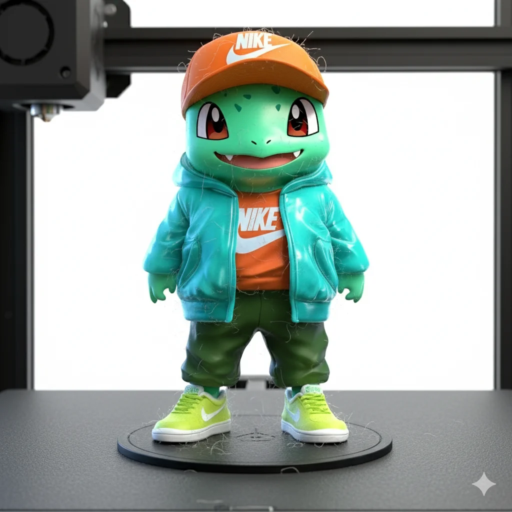 Bulbasaur STL – Chibi Pokémon in Streetwear – 3D Printable Fan Art – Sneaker Style Model for Collect 3d model
