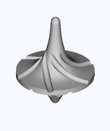 Spinning top with a spiral cut 3d model