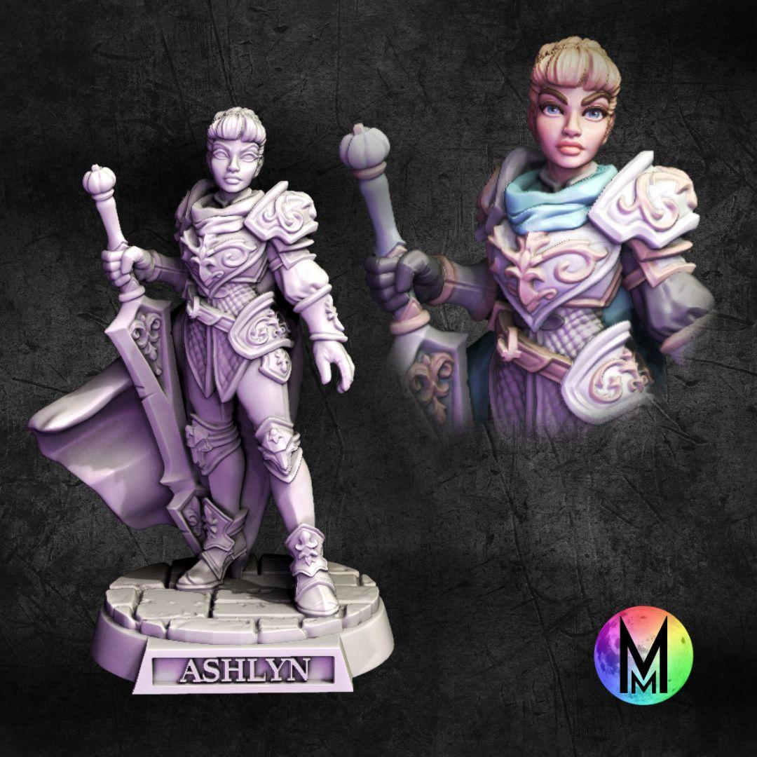 Female paladin - Princess Ashlyn the Paladin ( Cinderella themed Paladin with two handed sword ) 3d model