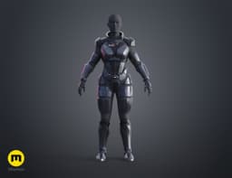 N7 Female Shepard Armor - Mass Effect 3d model