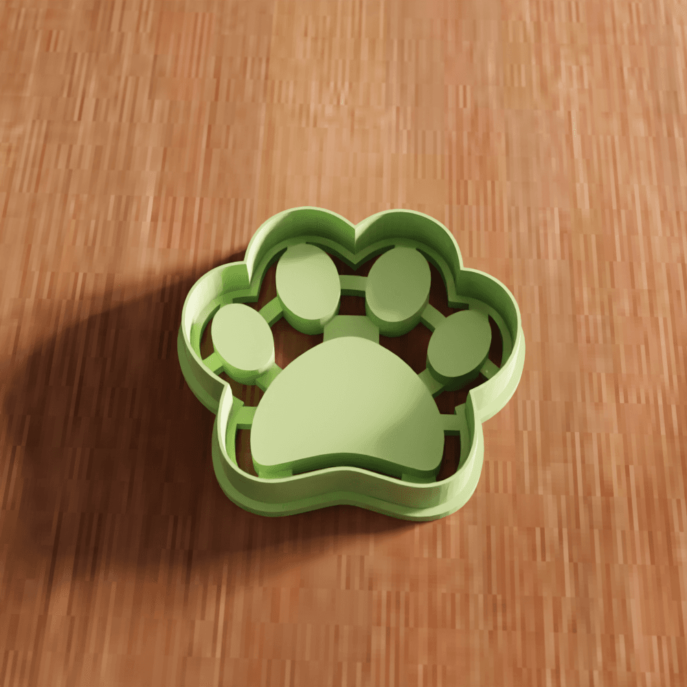 Animal Paw Print Cookie Cutter Stamp Utensil 3d model