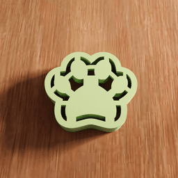 Animal Paw Print Cookie Cutter Stamp Utensil 3d model