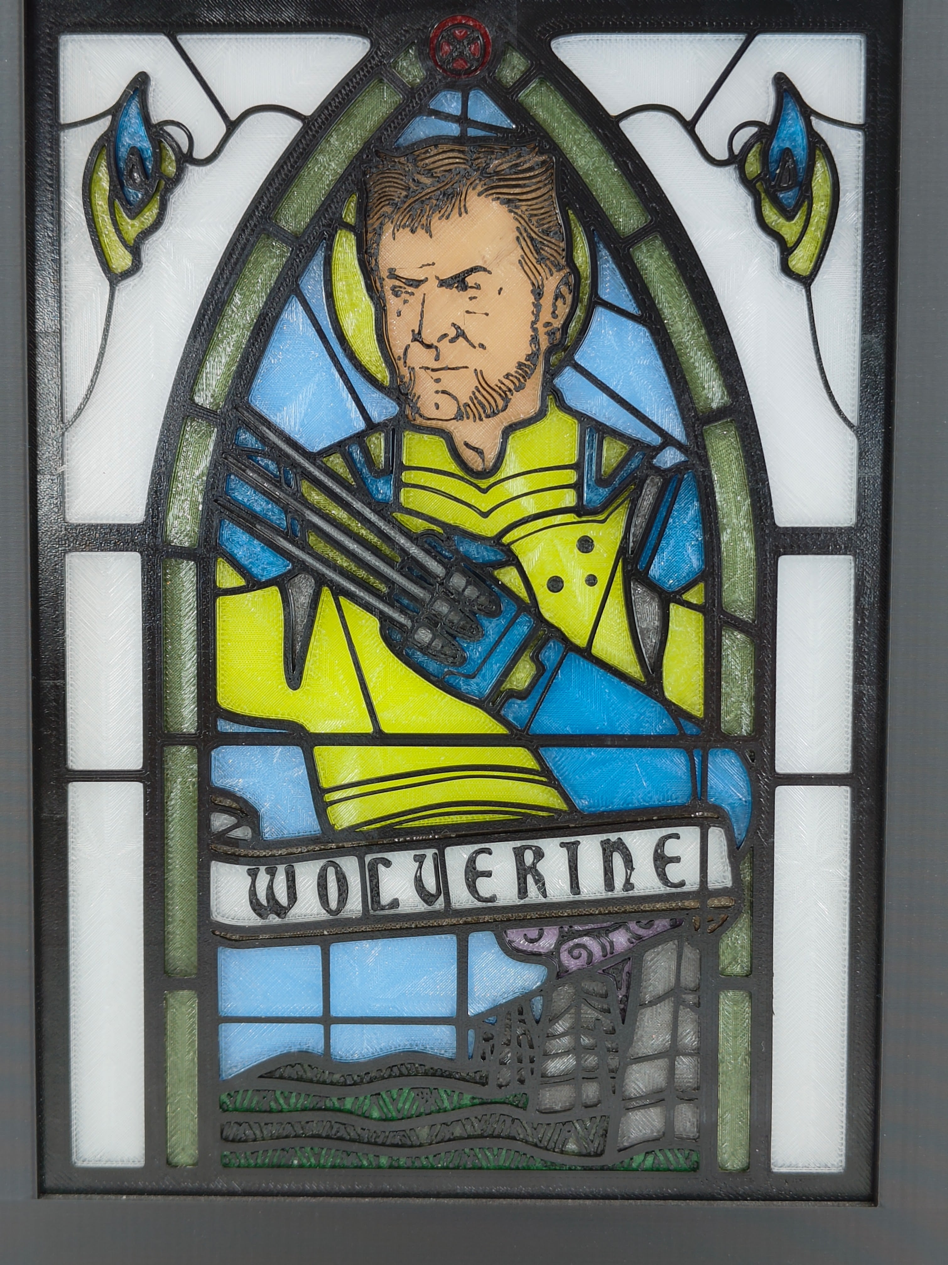 Wolverine Stained Glass Light Box 3d model