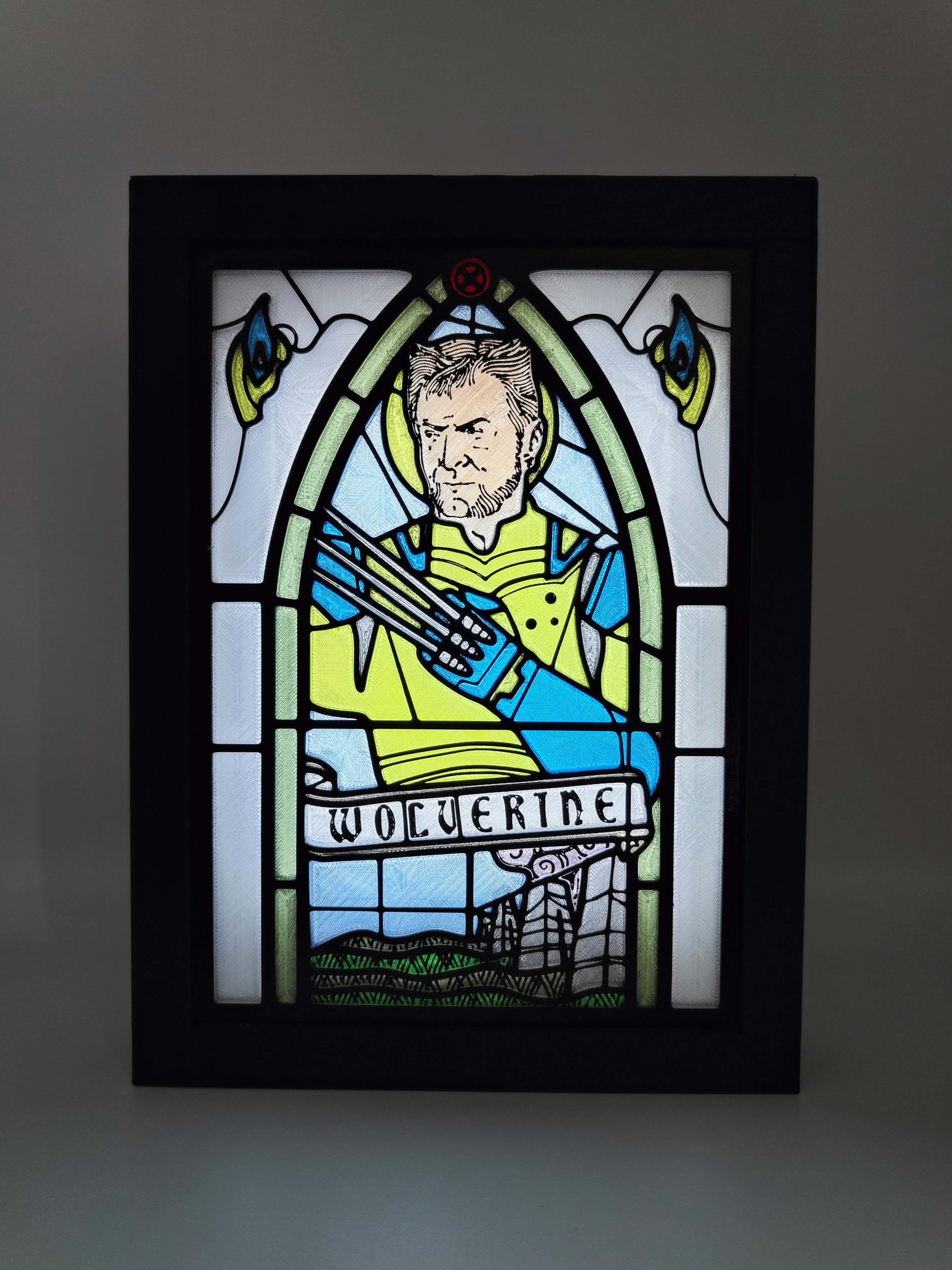 Wolverine Stained Glass Light Box 3d model
