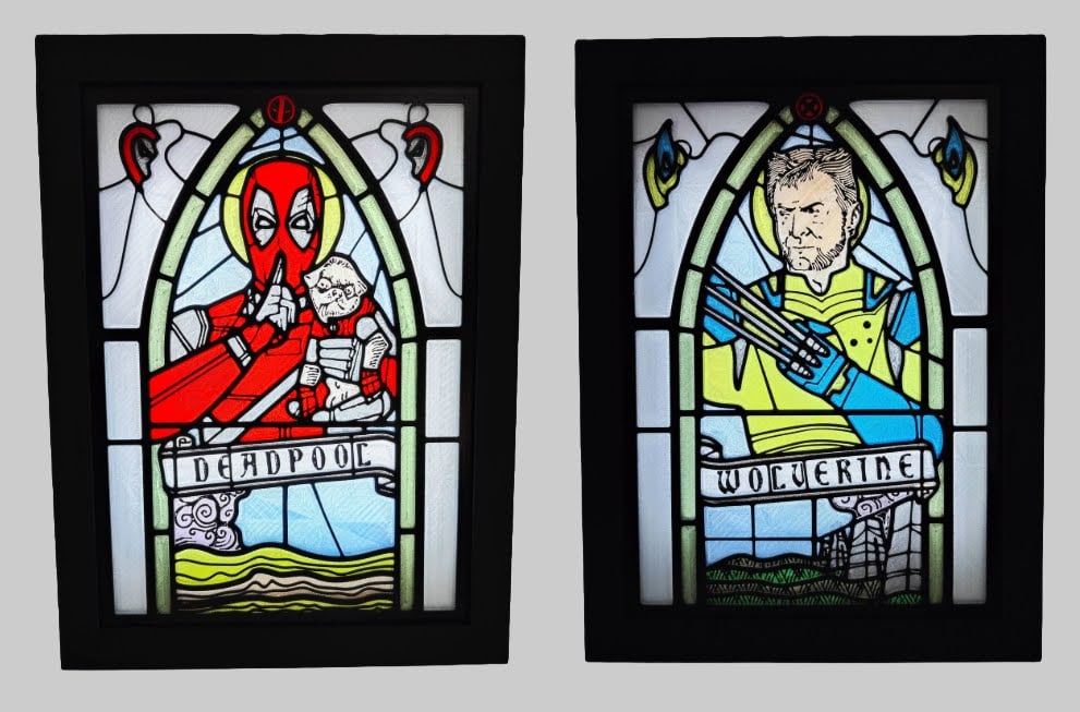 Wolverine Stained Glass Light Box 3d model