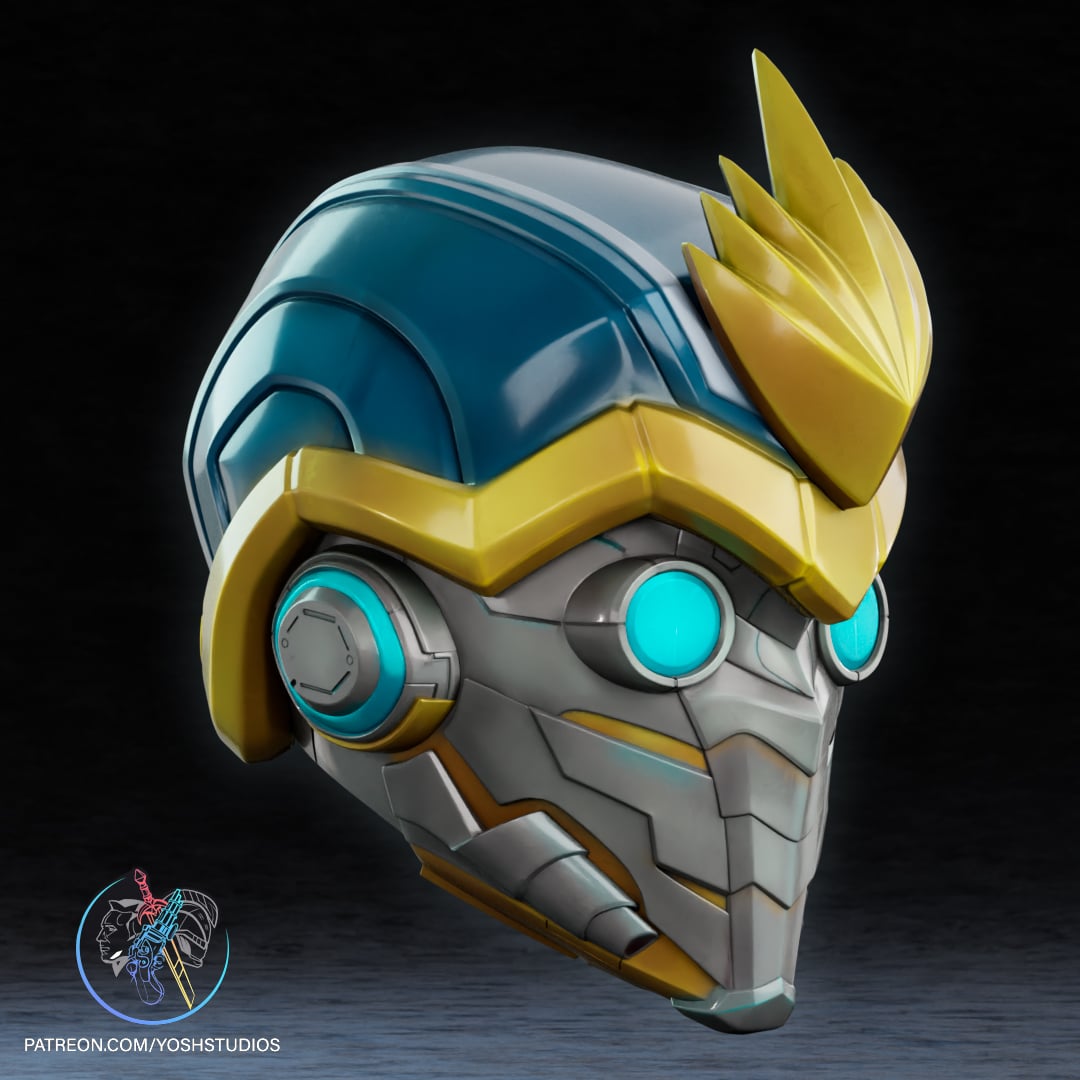 Marvel Rivals Star Lord Helmet 3D Printer STL File 3d model