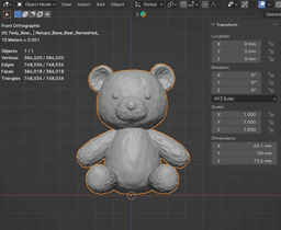 Teddy Bear Toy, Chibi Teddy bear, Funko Style bear 3d model