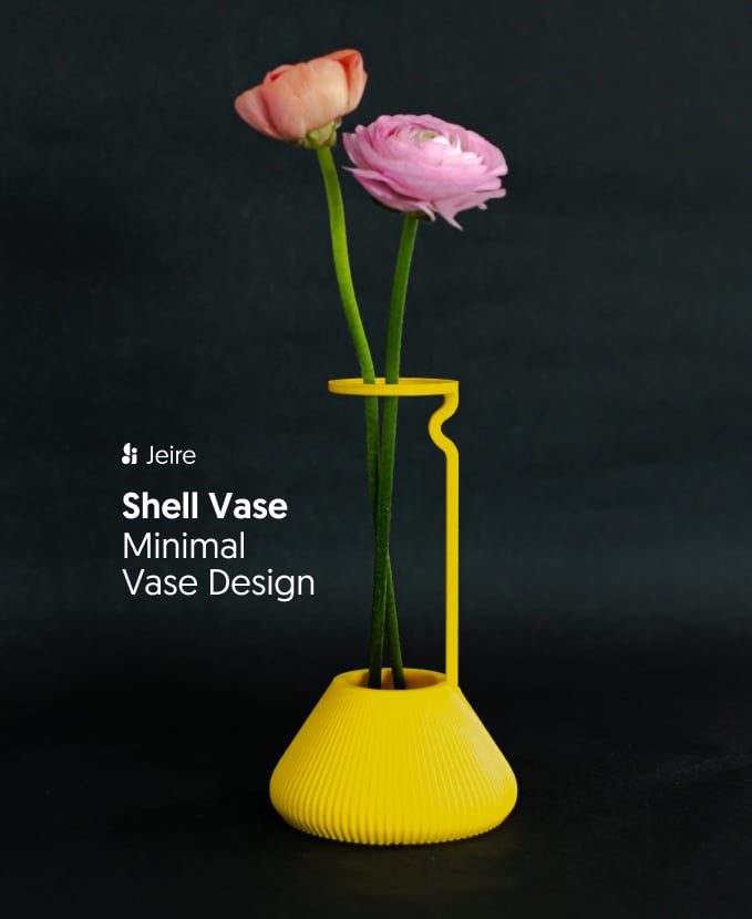 Minimalist Vase | Shell Vase | Easy 3D Print Home Decor | No Supports 3d model