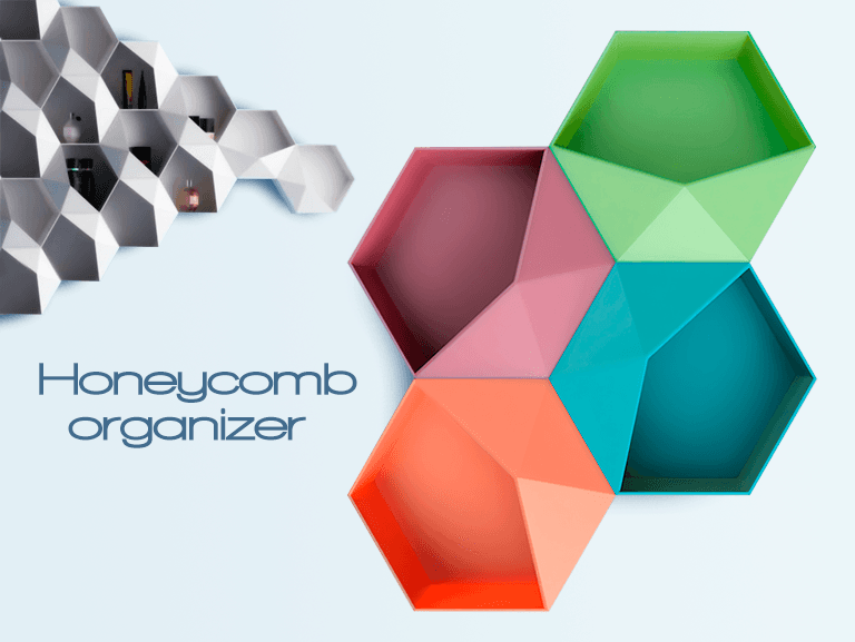 Honeycomb organizer for perfumes 3d model
