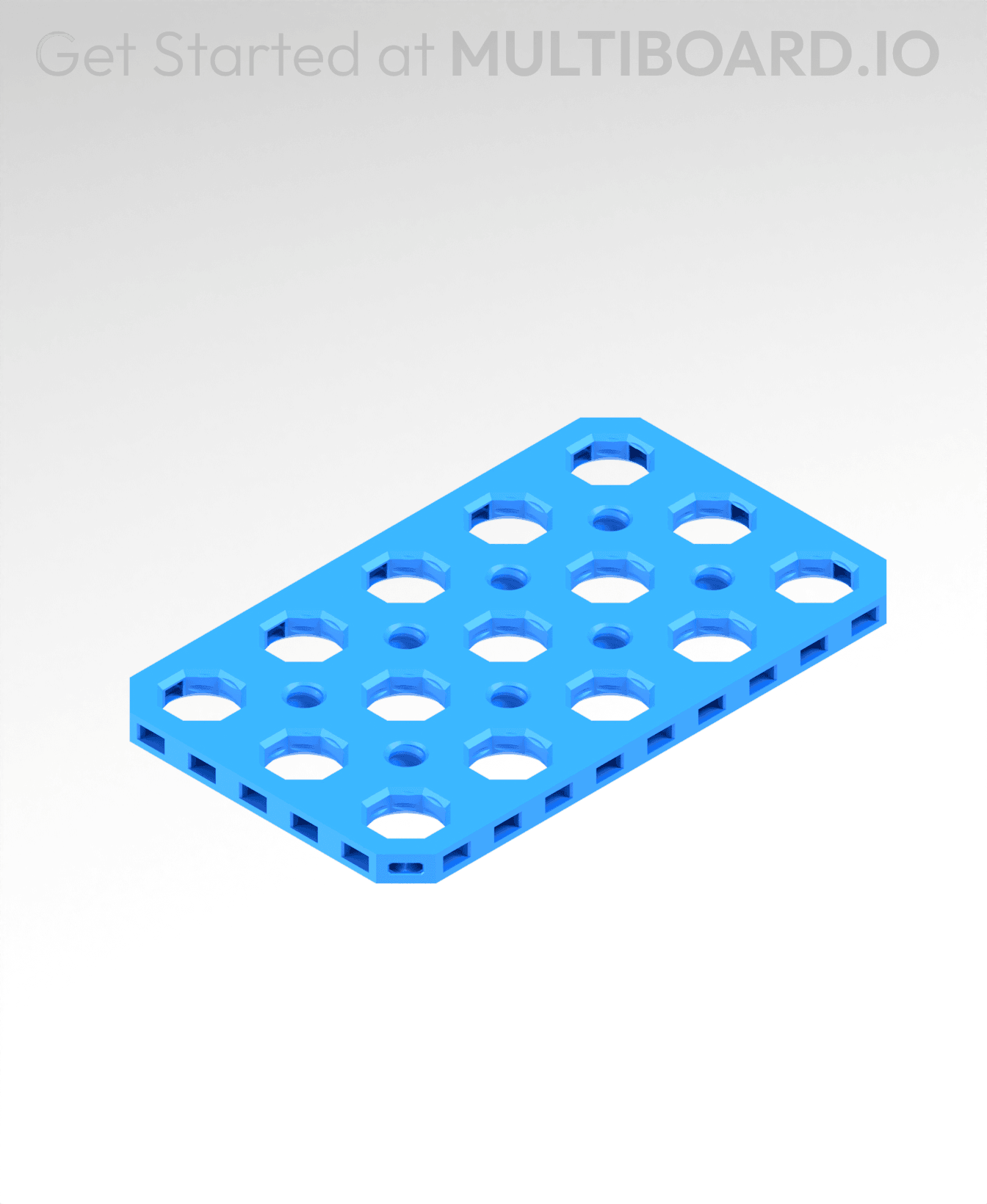 5x3 MU - Mid Hole, Small Thread MU - MultiBoard Plate 3d model