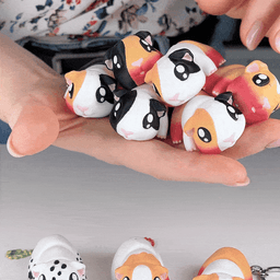 Cute Flexi Guinea Pig (Toy, Keychain & Magnet), Mini Animals 3d model