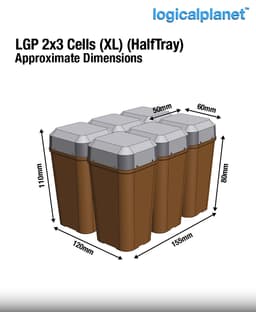 LGP 2×3 Cells XL HalfTray — Modular Seed Starting Tray for the Logical Grow Platform 3d model