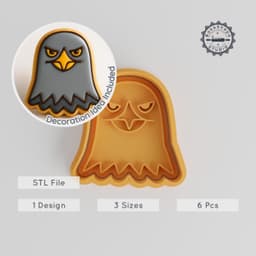 Eagle Shape Cutter & Stamp Set, Dynamic Wildlife Bird Cookie & Fondant Tool, 3 Sizes, 6 Pieces PRODUCT_2141 3d model