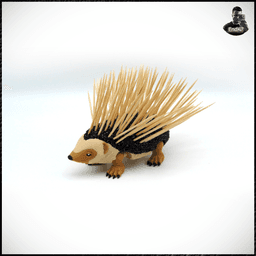 Articulated Hedgehog - Toothpick - Keychain 3d model