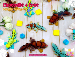 Chocolate Crocodile Flexi, & Waffle Tic Tac Toe 3d model