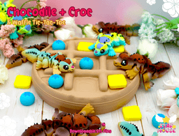 Chocolate Crocodile Flexi, & Waffle Tic Tac Toe 3d model