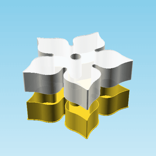 PentaFower01, nestable box (v2) 3d model