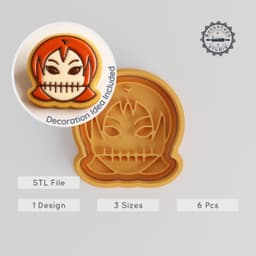 Skull Girl Cookie Cutter & Stamp Set, Spooky Halloween Design, 3 Sizes, Perfect for Cookies & Fondant PRODUCT_983 3d model