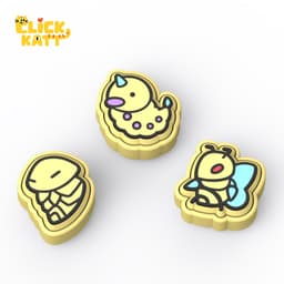 Monster 013-015 - Clicker Fidget Toy Keychain 3d model