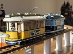 The Tram & Tram Stop (Compatible with LEGO Motors) 3d model