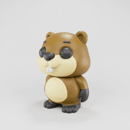 Flexy Beaver Figurine + Keychain 3d model