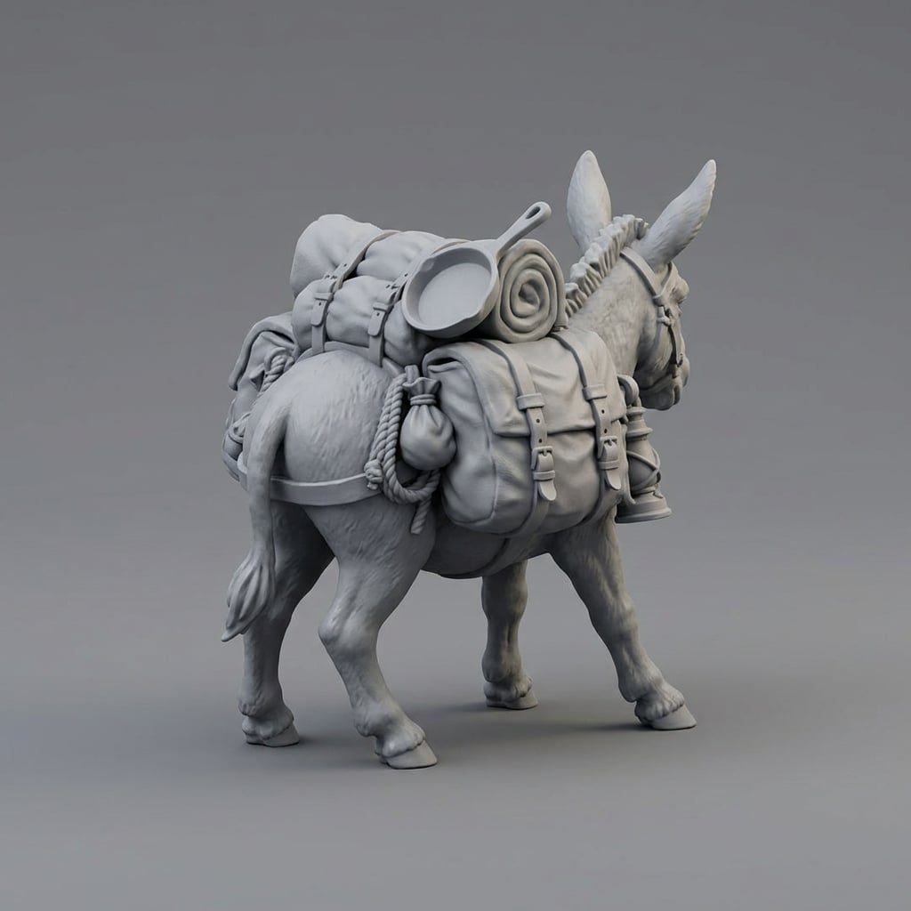 Iris and Orin - Stubborn Donkey STL - Caravan Essentials 3d model