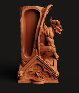 Gothic Gargoyle Organizer | Cathedral Guardian Planter | Dark Fantasy Vase | Gothic Desk Decor 3d model