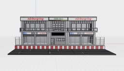Nürburgring Pit Garage Diorama 1/64 Scale - LED Ready Display for Hot Wheels & Diecast 3d model