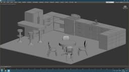 Kitchen diorama furniture accessories 3d model