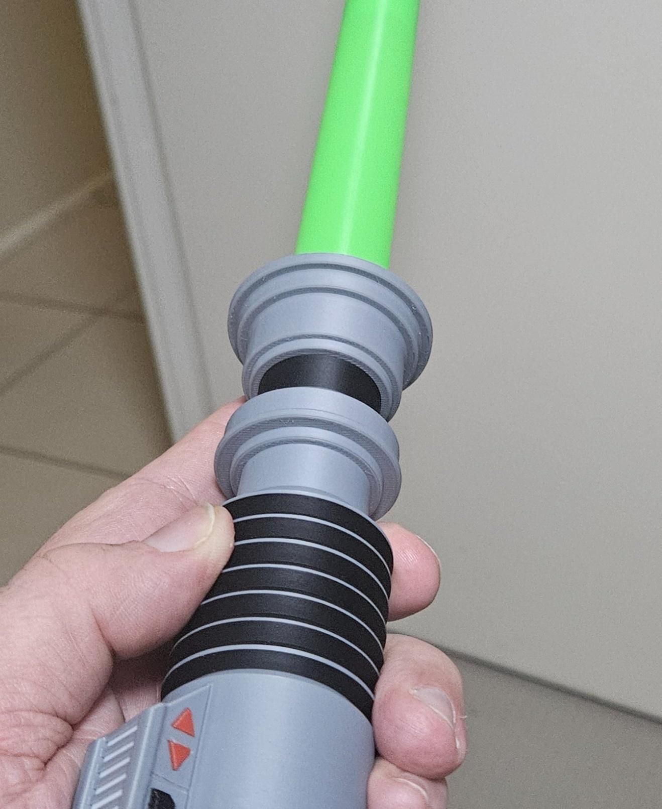 Collapsing Lightsaber (Dual Extrusion)  - Detail is great, loved the way it printed via AMS and multicolour, White , Red and black Button Details, with Silver hllt and Glow Green blade tubes! - 3d model