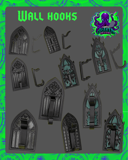 Gothic Window Wall Hooks 3d model