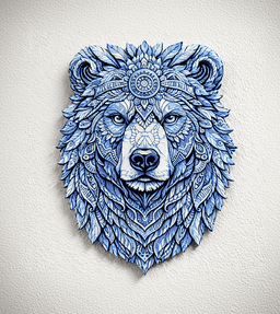 Full Color Winter Ice Bear Wall Art Home Decor 3d model