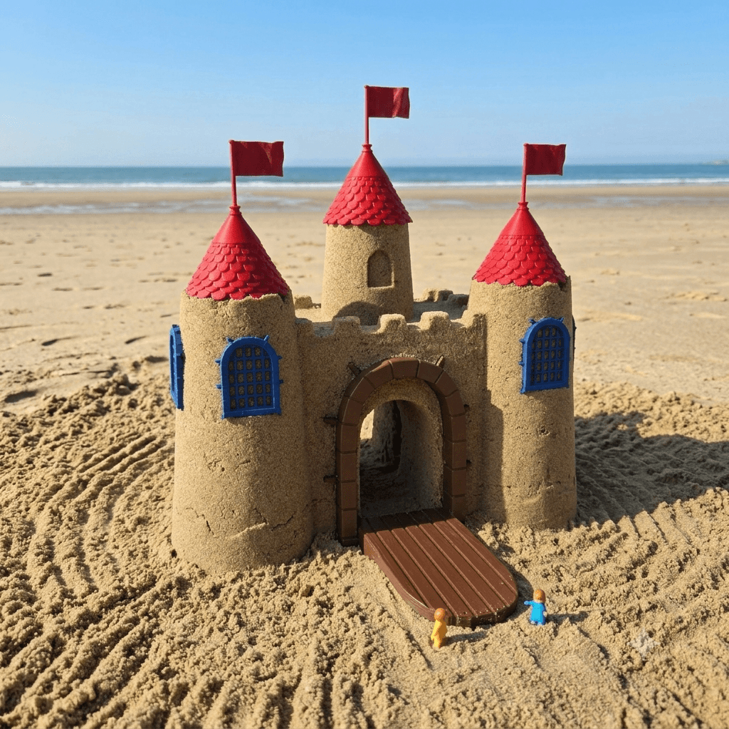 Sandcastle Decoration & Toy Set - Gate, Window, Towers 3d model