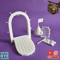 Sandcastle Decoration & Toy Set - Gate, Window, Towers 3d model