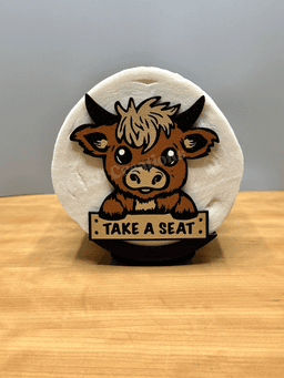Highland Cow Toilet Roll Holder 3d model