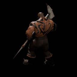 Orc Warrior with Dragon Tooth Hammer v2 3d model