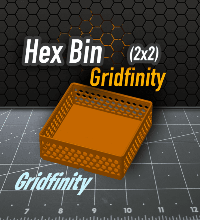 Hex Bin Gridfinity 2x2 3d model