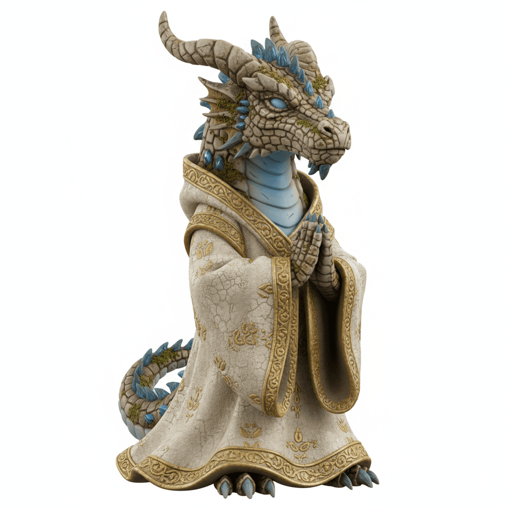 Cute Dragon : Tiny Ancient Robe Dragon Creature 3d model