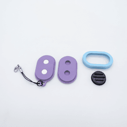 Magnetic Fidget Slider with Keychain, Ribbed Mini Sensory Toy, Quiet Enhanced Focus 3d model